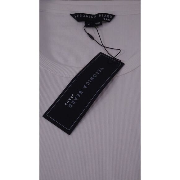 Veronica Beard Avedon Top White Ruffle Long Sleeve Ribbed top XS NWT 228 IRRG - Picture 15 of 15
